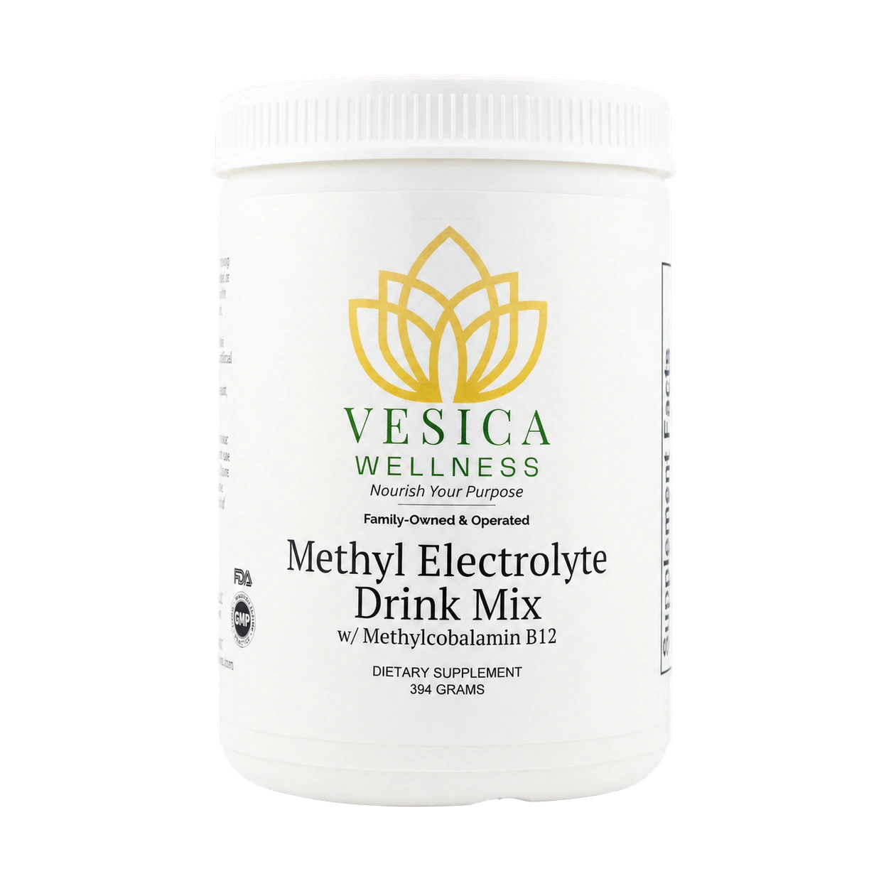 Vesica Methyl Electrolyte Drink Mix full-size container included in the Hydration and Mineral Core Bundle