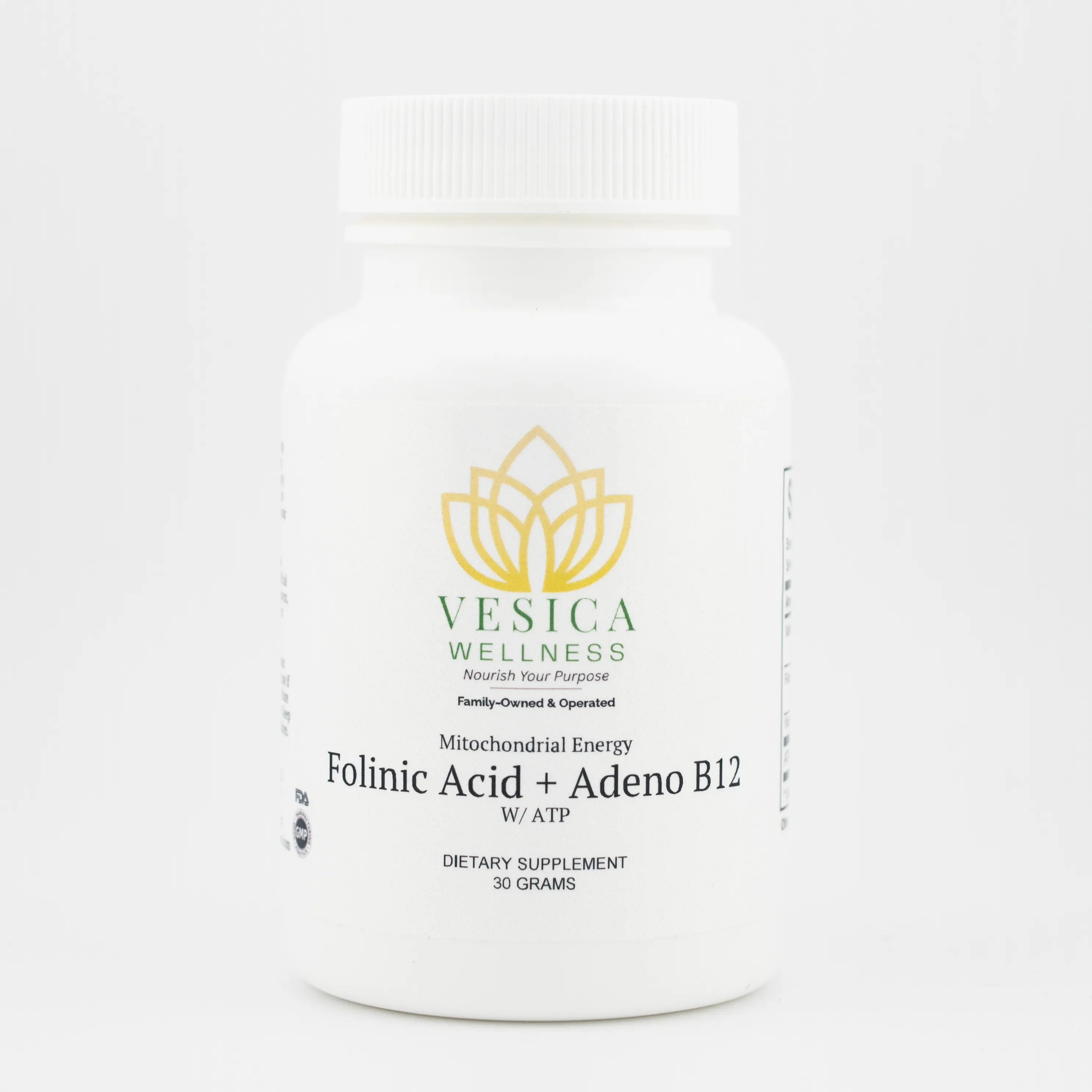 Vesica Wellness Folinic Acid and Adeno B12 drink mix container