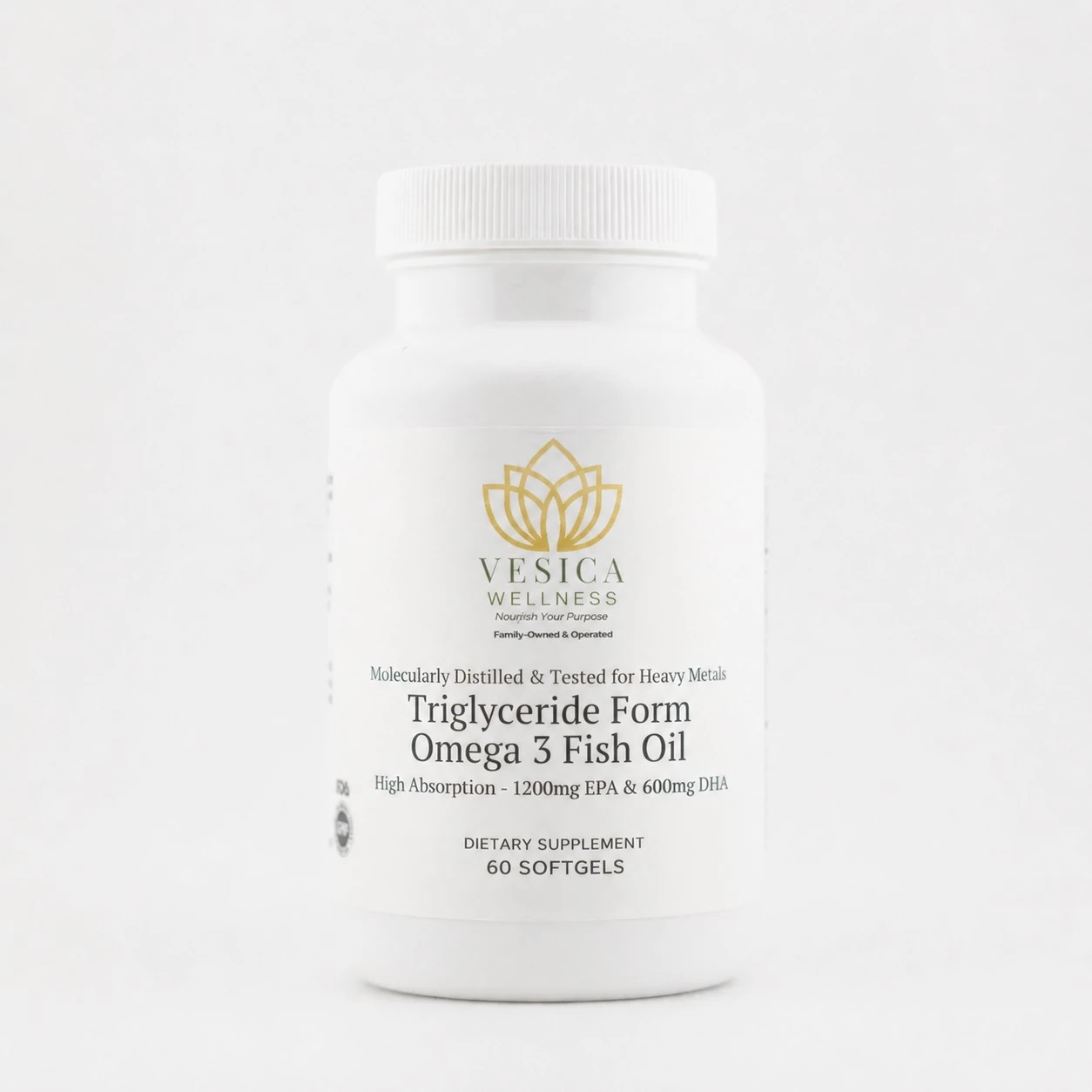 Vesica Wellness Triglyceride-Form Omega-3 Fish Oil bottle